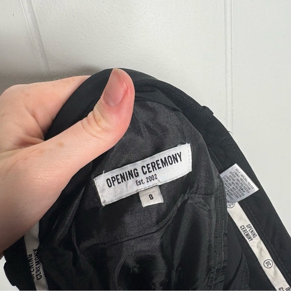 Opening Ceremony Black Trousers Neoprene Stripe Office Business Women’s Size 0 - Picture 7 of 8